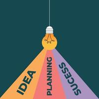 Vector success infographic with light bulb illustration