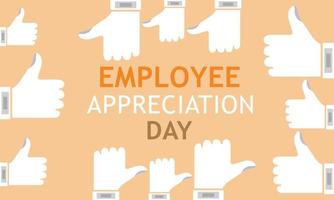 Employee Appreciation Day. Template for background, banner, card, poster vector