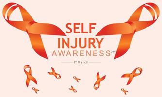 Vector illustration on the theme of Self Injury awareness day In honor of which occurs annually on March 1st.