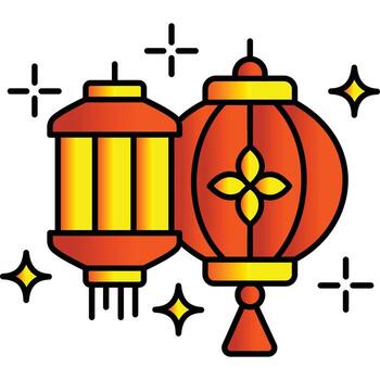 Lantern lamp which can easily edit or modify vector