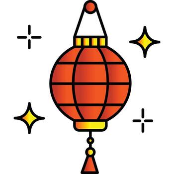 Lantern lamp which can easily edit or modify vector