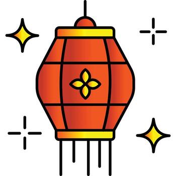Lantern lamp which can easily edit or modify vector