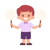 Little Boy character. Elementary School Kids Wearing Uniform Illustration vector