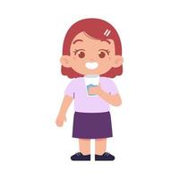 Little girl character. Elementary School Kids Wearing Uniform Illustration vector