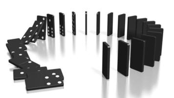 domino effekt - svart domino plattor stående i cirkel falla ner video