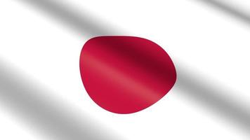 3d loopable acenando material bandeira do Japão video