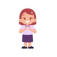 Little girl character. Elementary School Kids Wearing Uniform Illustration vector