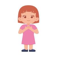 Little girl character. Elementary School Kids Wearing Uniform Illustration vector