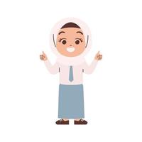 Indonesian high school student With thumbs up finger vector