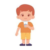 Little Boy character. Elementary School Kids Wearing Uniform Illustration vector