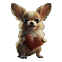 linda chihuahua kawaii con un corazón png