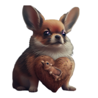 schattig chihuahua kawaii met een hart png