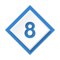 Bullet with number 8 png