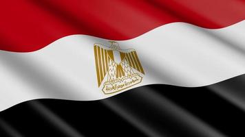 3d en bucle ondulación material bandera de Egipto video