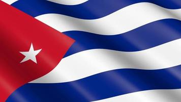3d en bucle ondulación material bandera de Cuba video