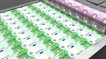 impressão de notas de 100 euros - ótimo para tópicos como finanças, economia, negócios, etc.
