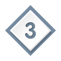 Bullet with number 3 png