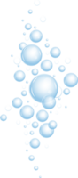 Underwater bubbles of fizzing soda. Streams of air. Dissolving tablets. Realistic oxygen pop in effervescent drink. Blue sparkles png