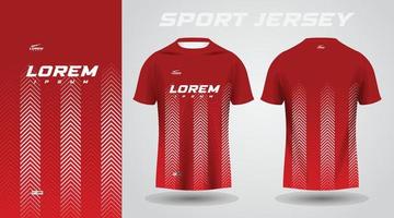 diseño de camiseta deportiva de camisa roja vector