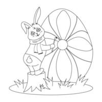 Bunny painting egg vector