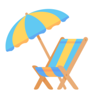 colorida de praia cadeiras para relaxante de a mar em período de férias png