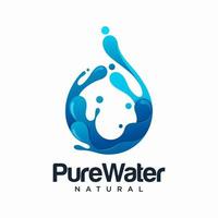 Water Drop Nature Leaf Logo Design Vector Template