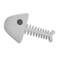 3d Rendering Cute fish bones for pet toys png