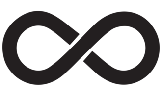 infinity symbol black on transparent background PNG