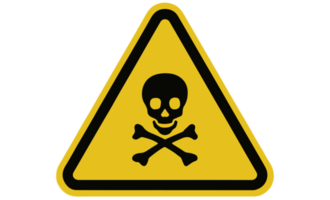 Schädel und Knochen Warnung Zeichen auf transparent Hintergrund png