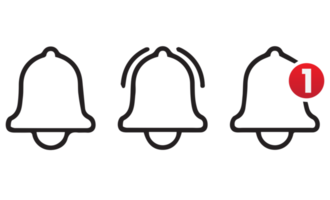 Message notification bell on transparent background png