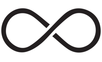 infinito símbolo negro en transparente antecedentes png