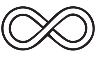 infinito simbolo nero su trasparente sfondo png