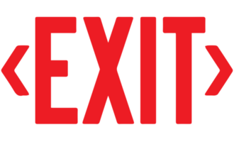 Exit sign on transparent background png