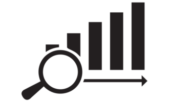 ingrandimento bicchiere mostrando crescente grafico bar grafico png