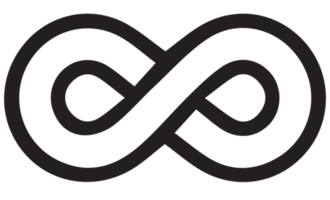 infinity symbol black on transparent background PNG