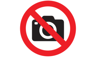 No photos and no phones forbidden sign on transparent background png