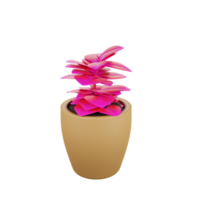 flor maceta 3d ilustración png