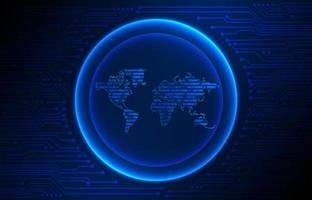 Modern Holographic Globe on Technology Background vector