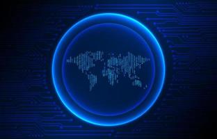 Modern Holographic Globe on Technology Background vector