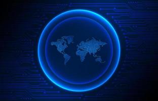 Modern Holographic Globe on Technology Background vector