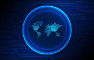 Modern Holographic Globe on Technology Background vector