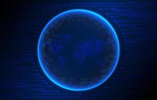 Modern Holographic Globe on Technology Background vector