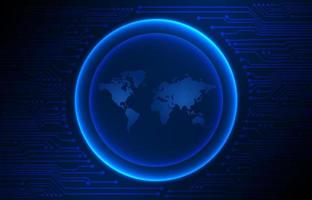 Modern Holographic Globe on Technology Background vector