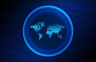 Modern Holographic Globe on Technology Background vector