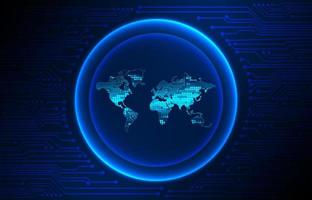 Modern Holographic Globe on Technology Background vector