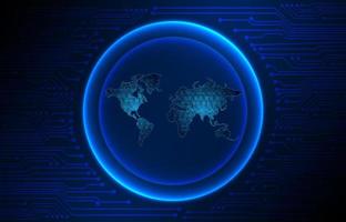 Modern Holographic Globe on Technology Background vector