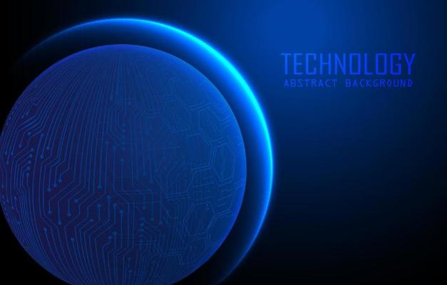 Modern Holographic Globe on Technology Background