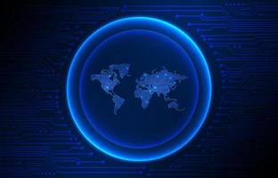 Modern Holographic Globe on Technology Background vector