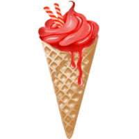 Ice Cream Watercolor Illustration png