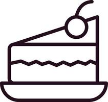 Piece Of Cake On Plate Vector Icon